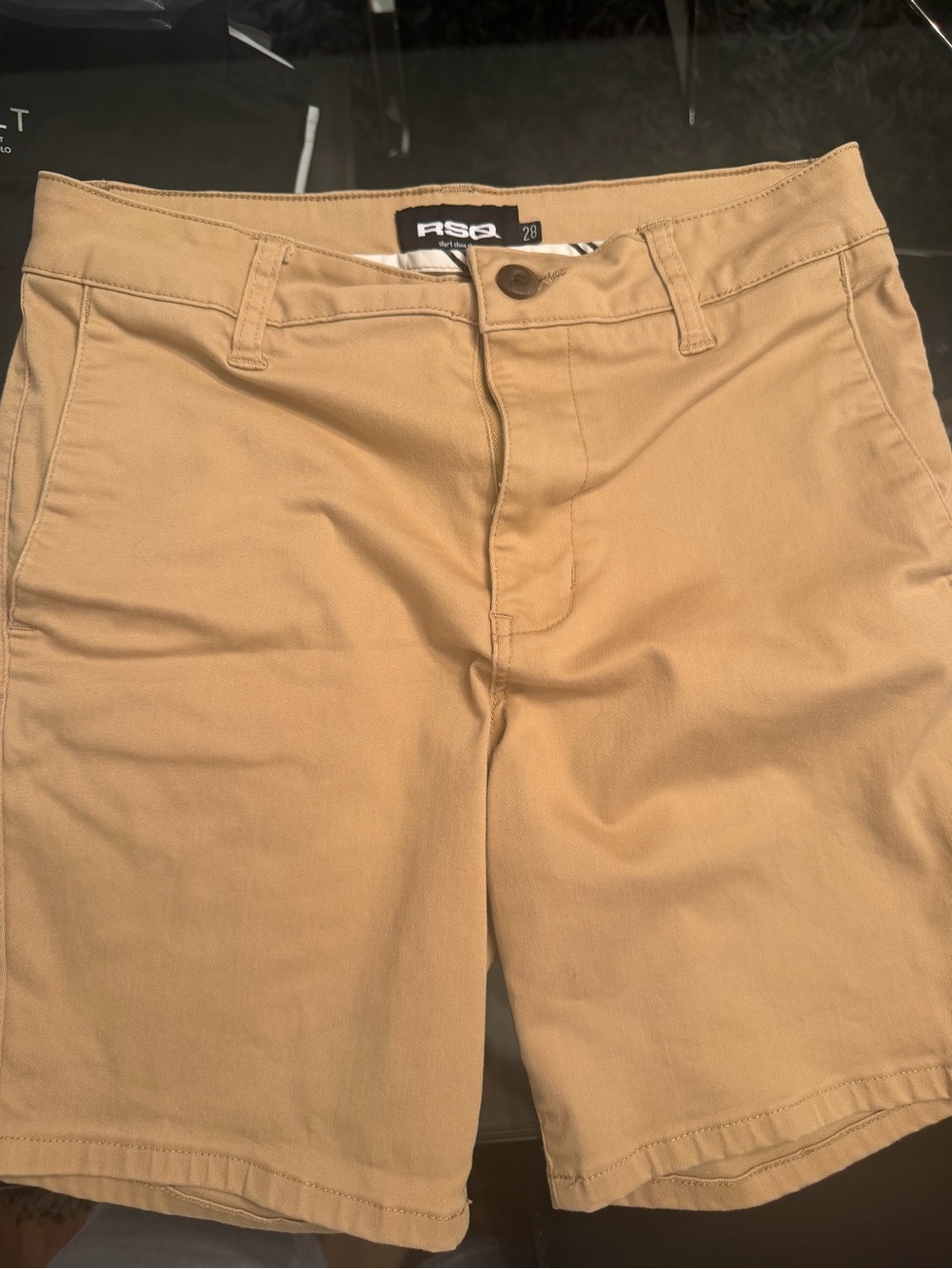 RSQ Men's Khaki Flat Front Shorts